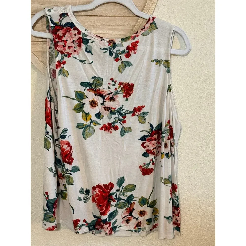 Papermoon Floral Print Sleeveless Smocked Tank Top - Picture 6 of 7